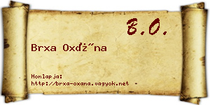 Brxa Oxána névjegykártya